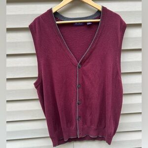 VTG Alan Flusser size XL grandpa button cardigan sweater vest golf preppy